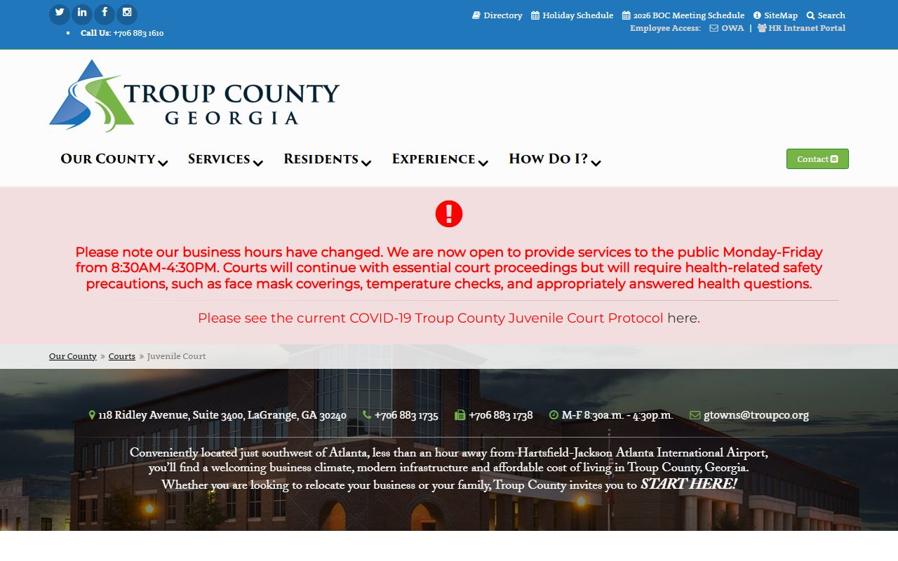 Troup County court records Juvenile Court restricted access page