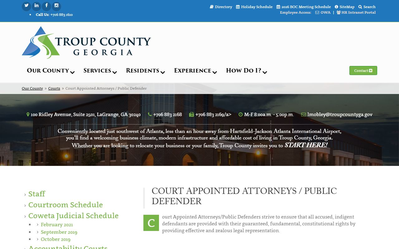 Troup County Superior Court appointed attorney page