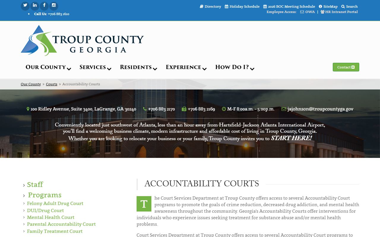 Troup County court records accountability courts