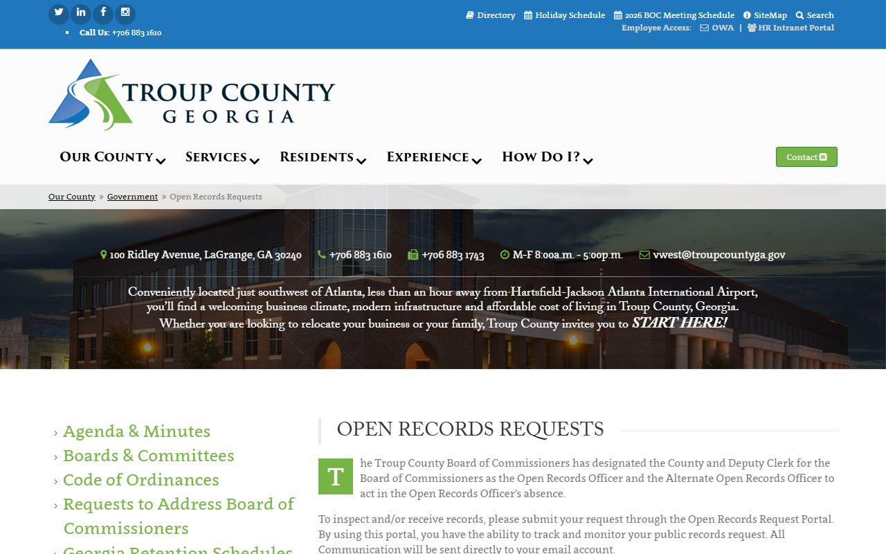 Troup County court records open records portal