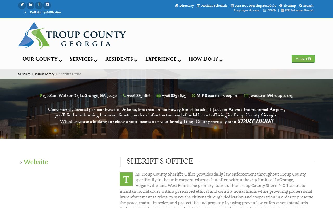 Troup County inmate and sheriff court records