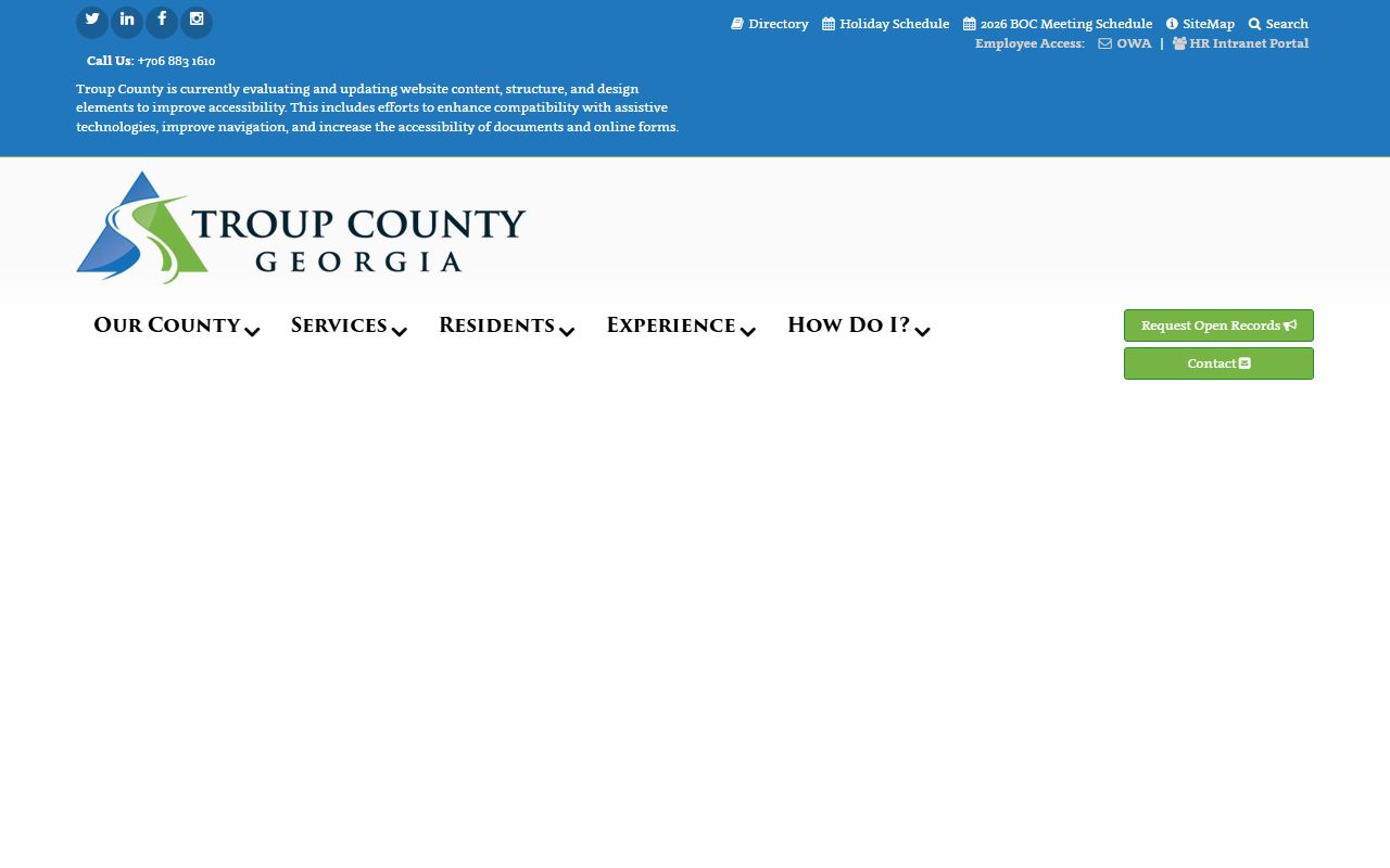 Troup County court records government homepage