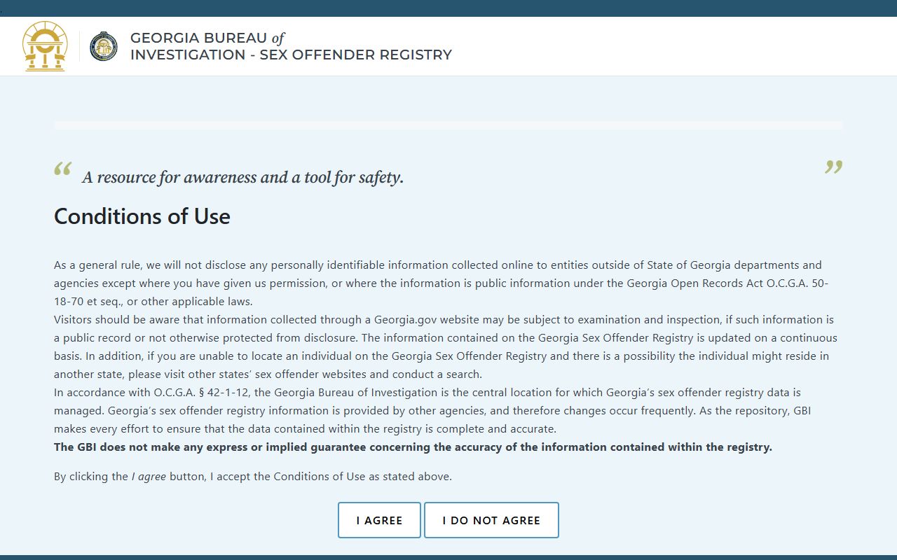 Troup County inmate records Georgia Bureau of Investigation registry search