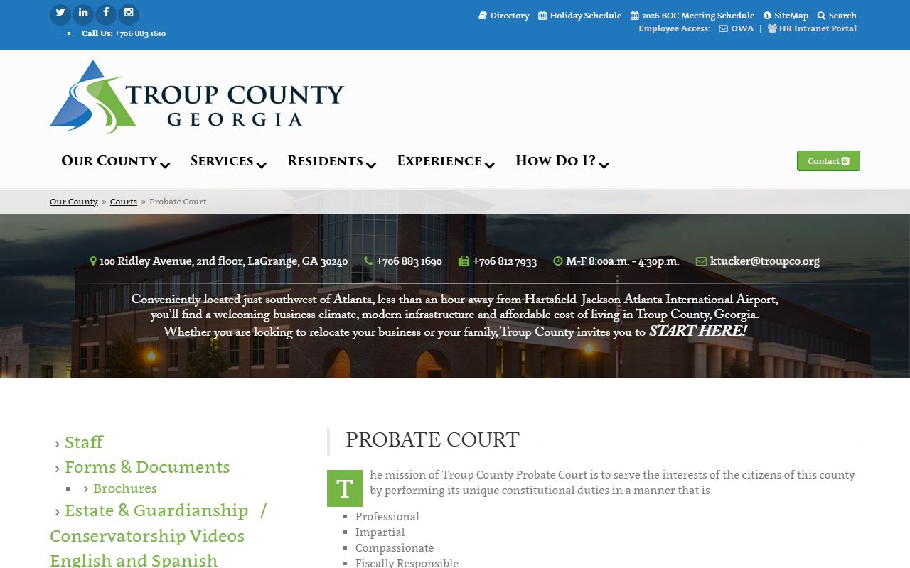 Troup County probate records Probate Court page
