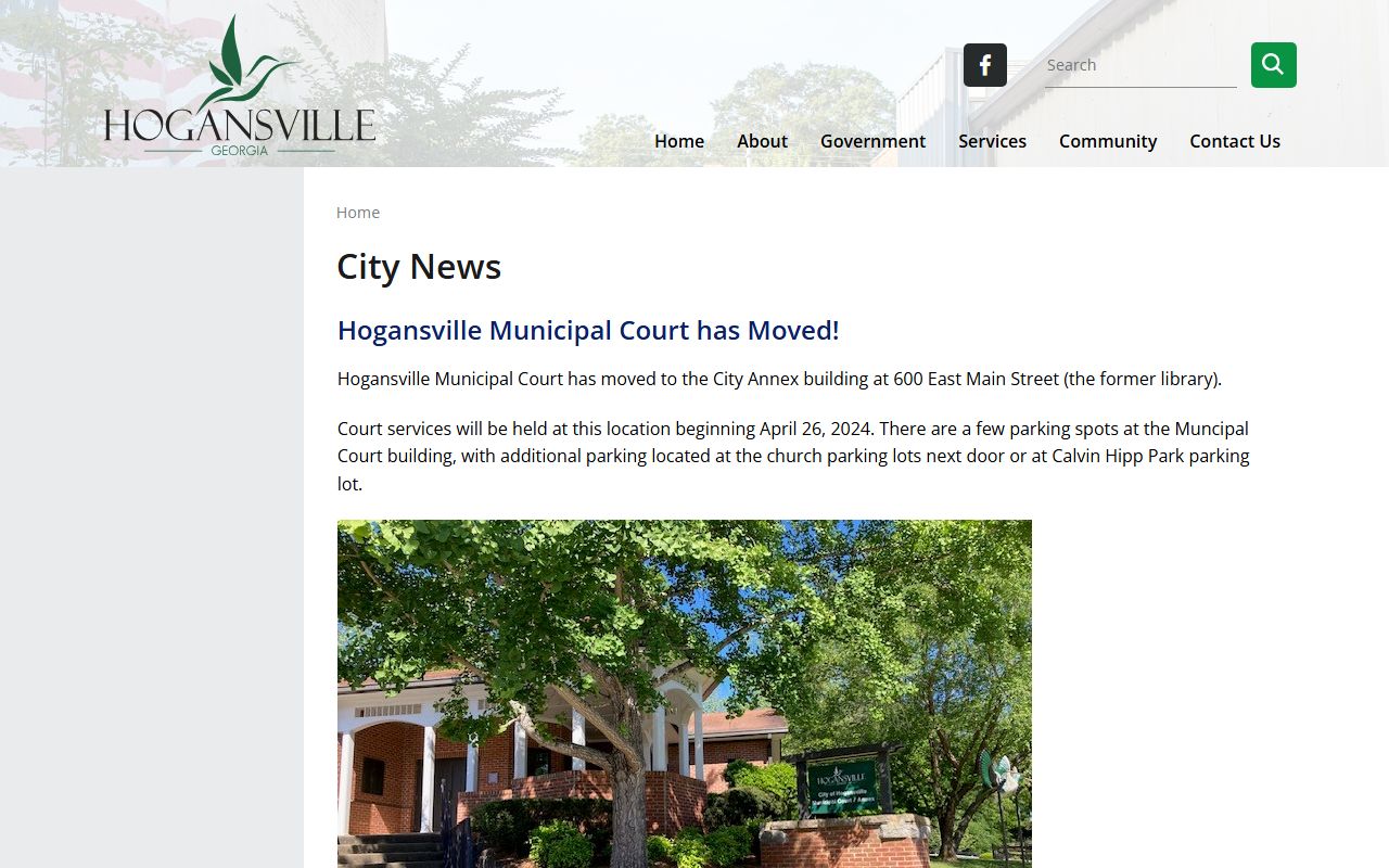 Troup County traffic court records Hogansville municipal court move notice